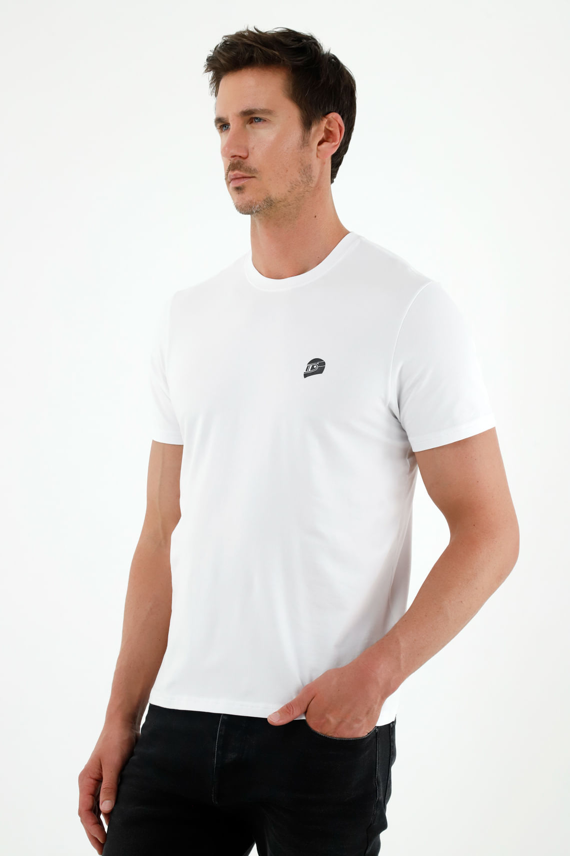 Camiseta blanca manga corta para hombre