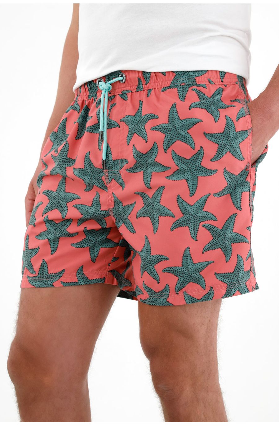 Pantaloneta de baño con estampado marino para hombre