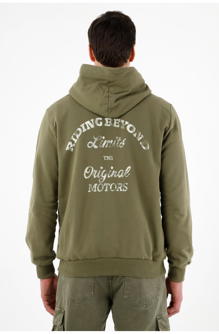 Buzo tipo hoodie verde para hombre