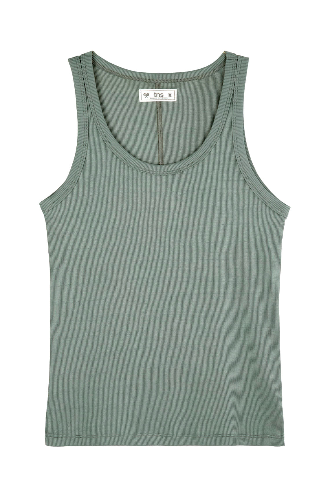 Camiseta manga sisa verde para mujer