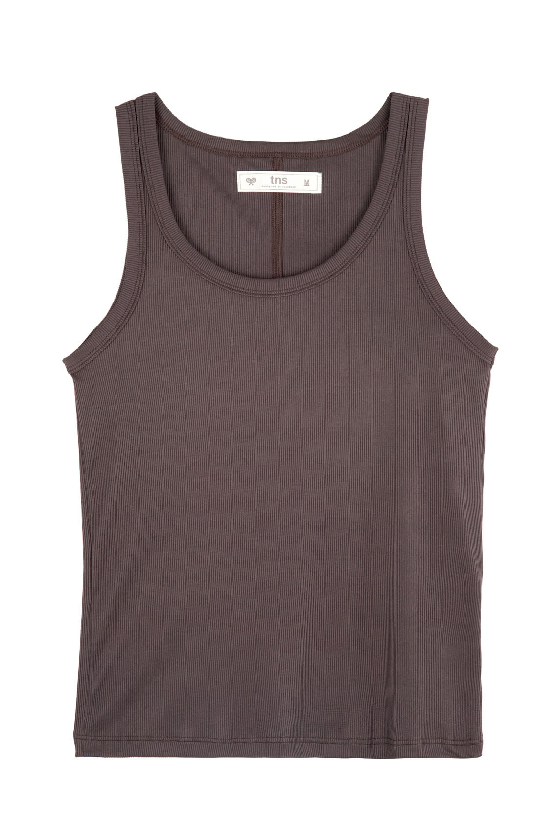 Camiseta manga sisa café para mujer