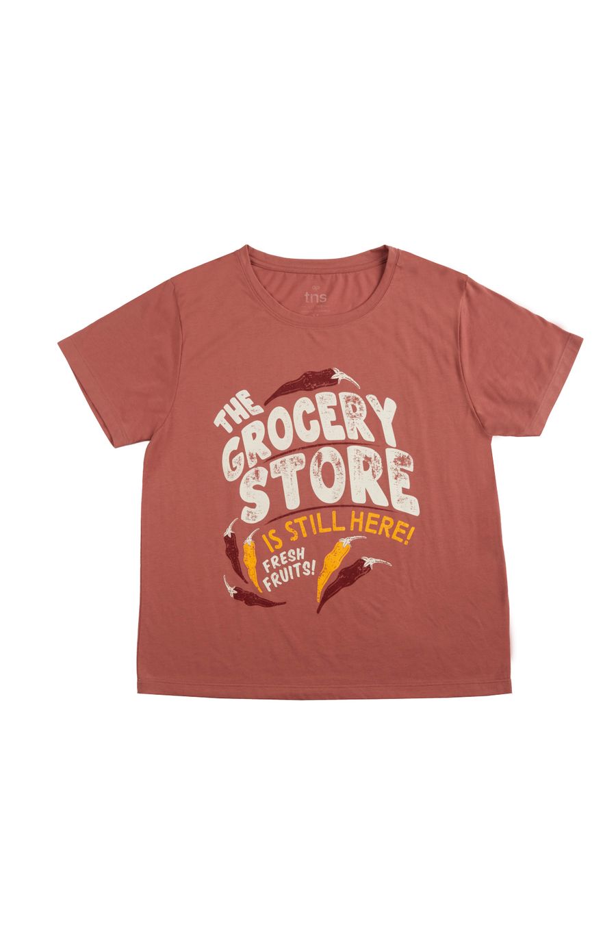 Camiseta naranja estampada para mujer