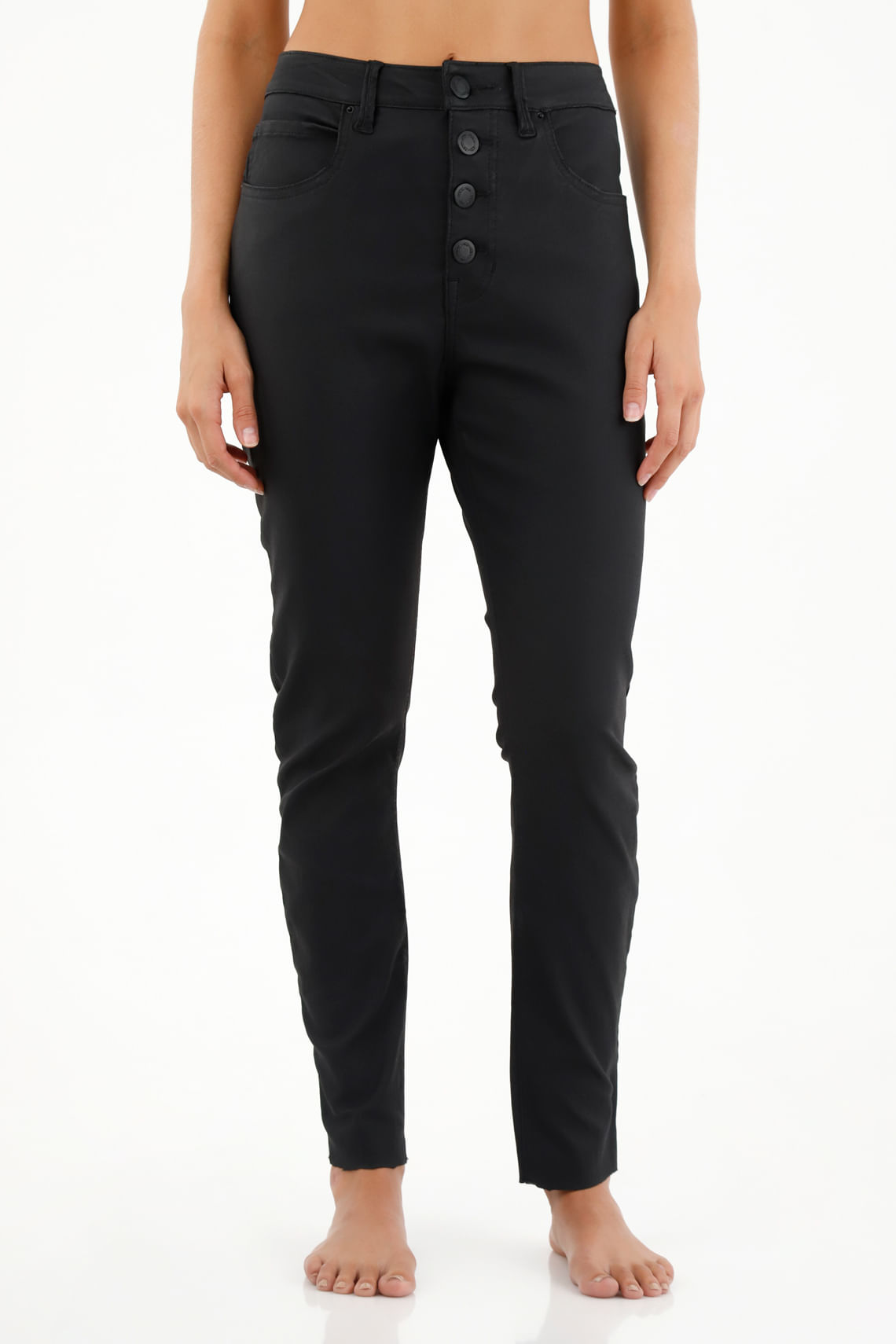 Jean Jegging tiro alto efecto resinado para mujer