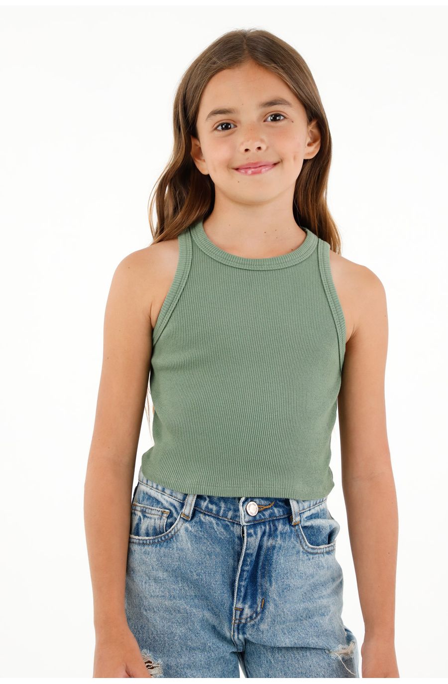 Camiseta verde tipo esqueleto para niña