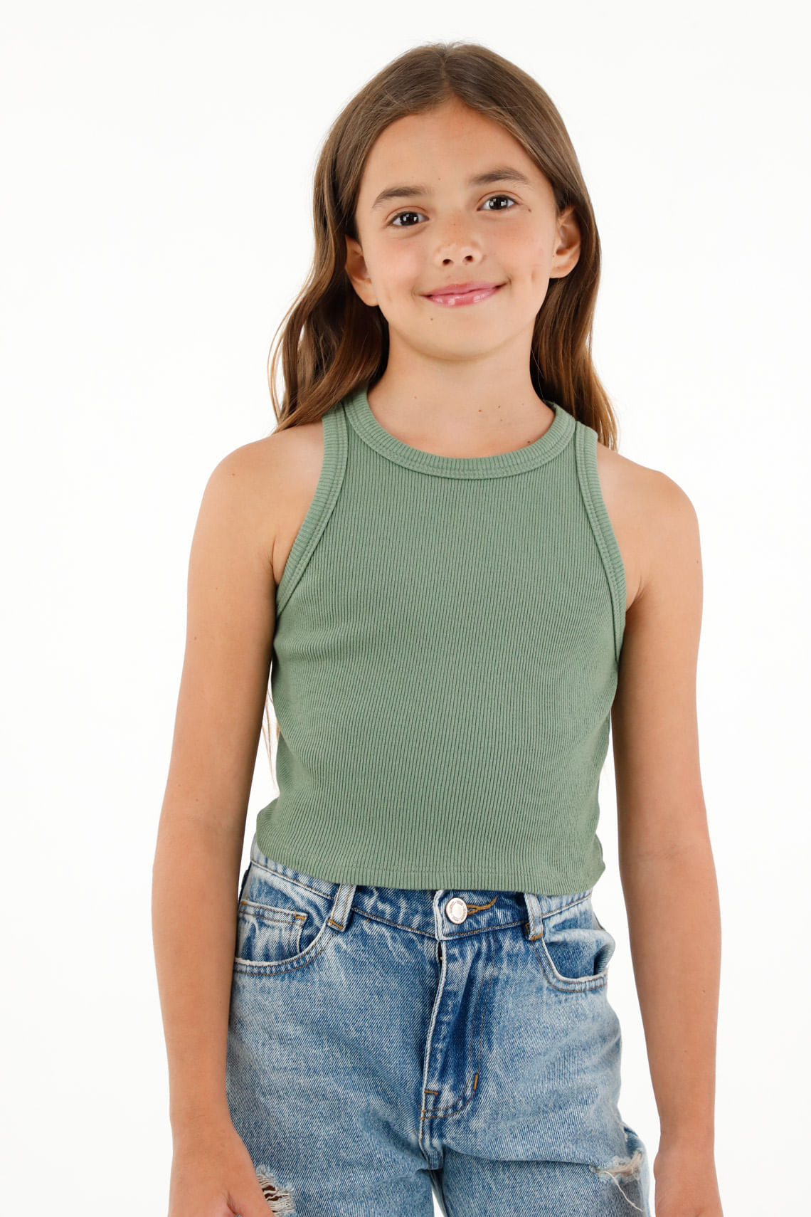 Camiseta verde tipo esqueleto para niña