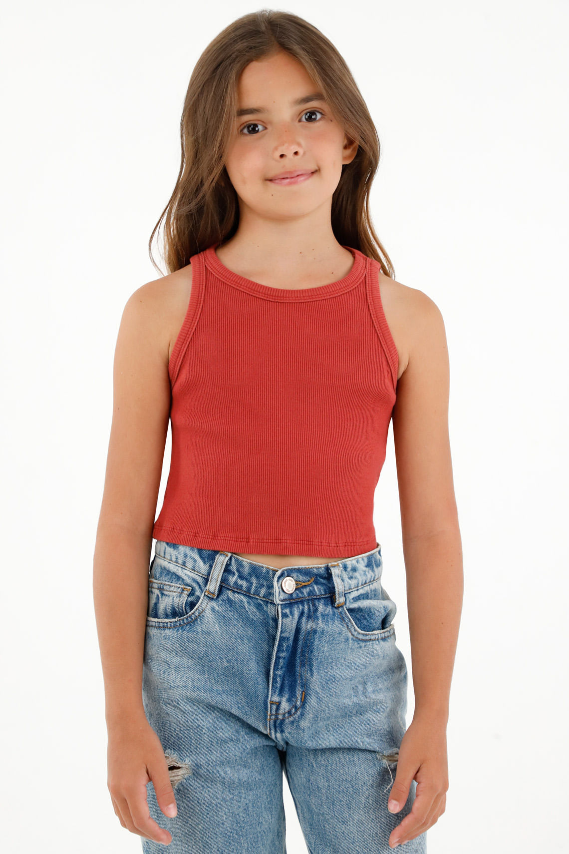 Camiseta naranja tipo esqueleto para niña