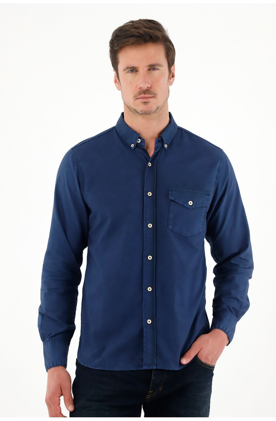 Airman Uniformes Camisa BigBang Denim Mezclilla Manga Larga Para