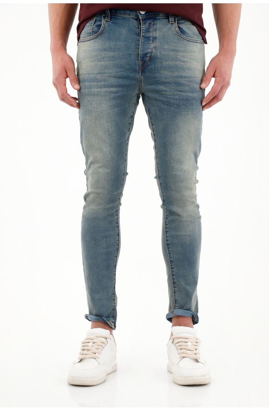 Jean super skinny azul para hombre
