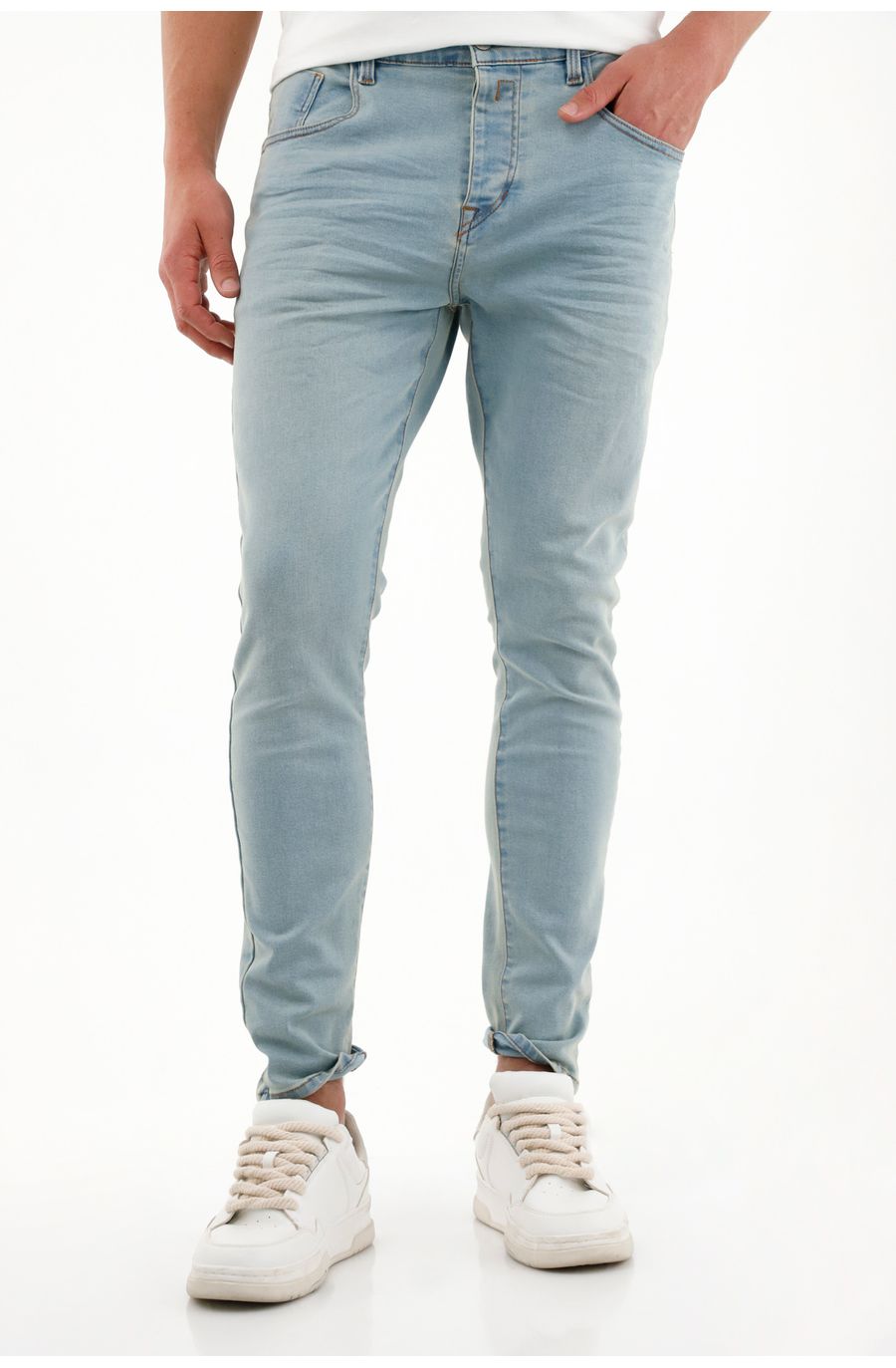 Jean super skinny azul para hombre