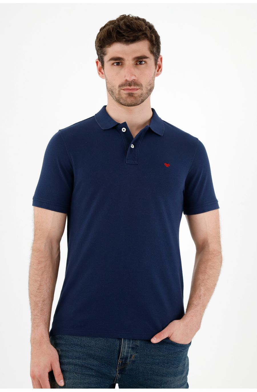 Polo azul 100% Algodón para hombre