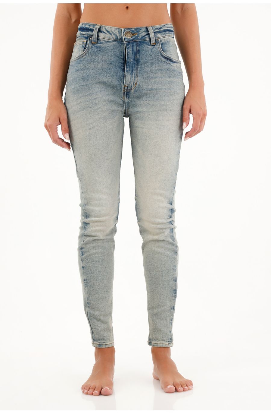 Jean Super Slim de tiro medio azul para mujer