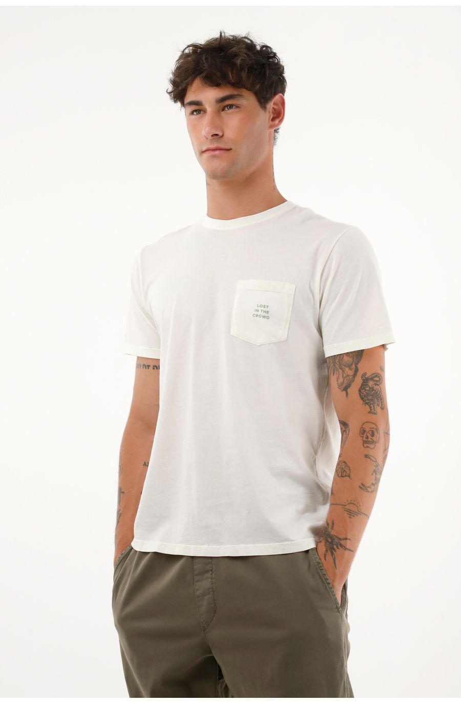 Camiseta manga corta con bolsillo para hombre