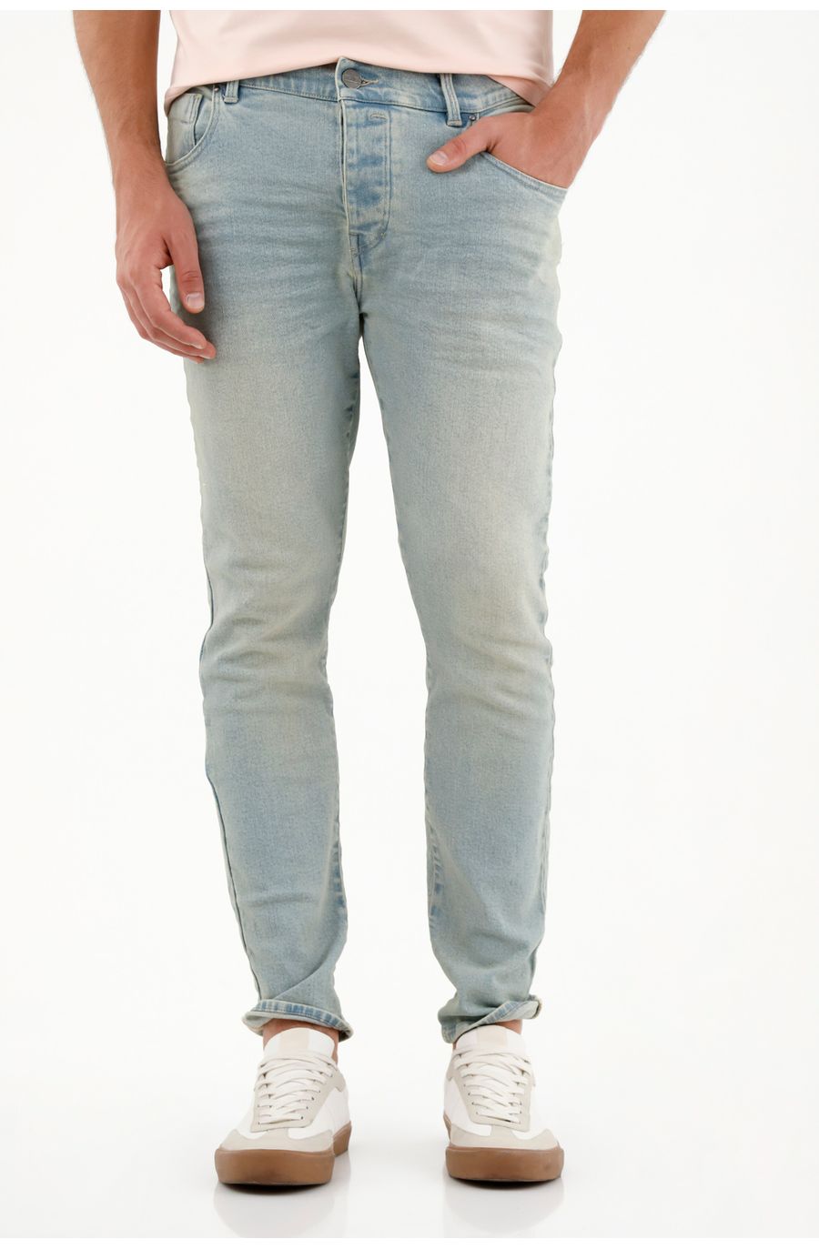 Jean azul Skinny tiro medio para hombre