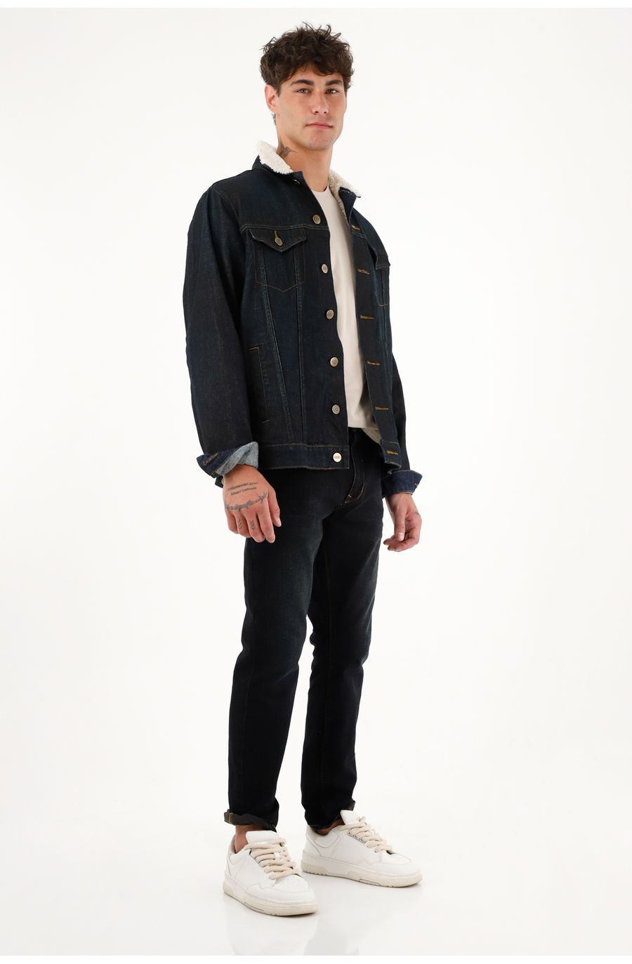 Chaqueta Trucker con cuello ovejero para hombre