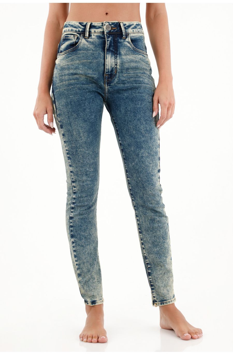 Jean Jegging tiro alto con dirty para mujer
