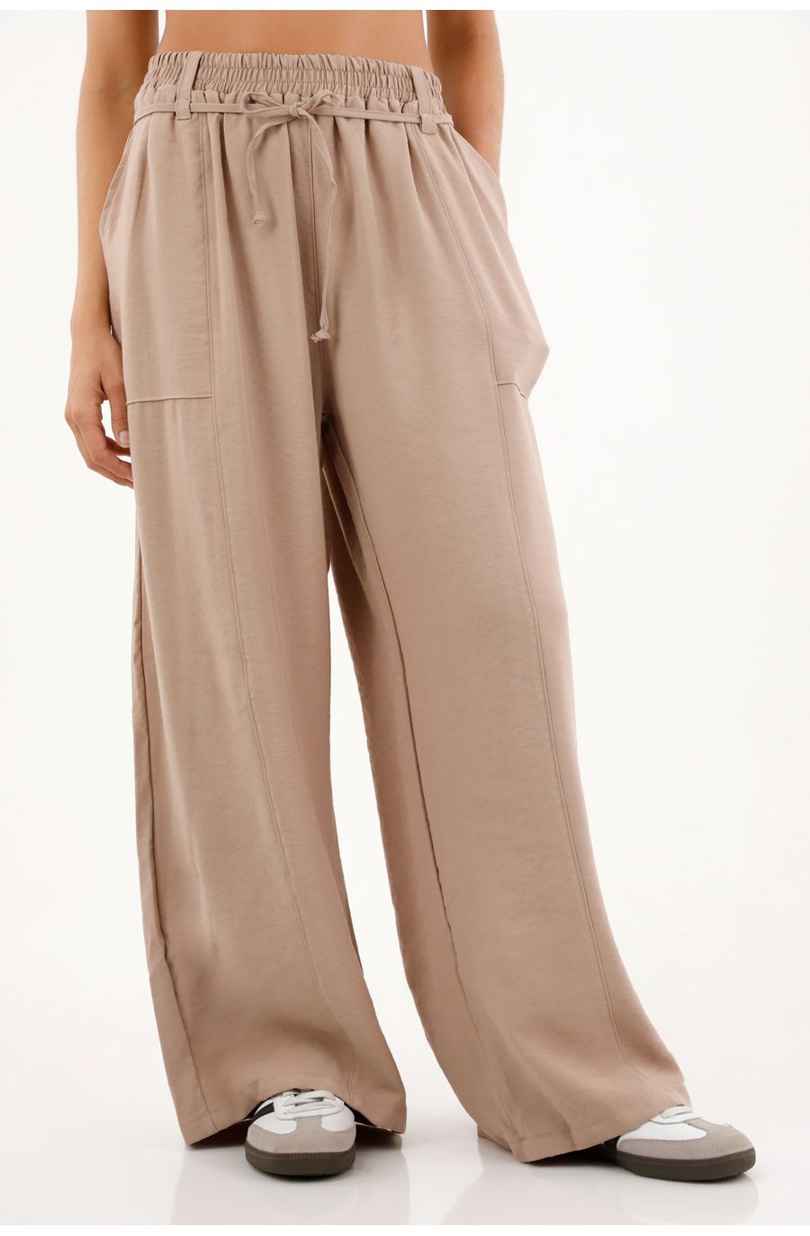 Pantalón Wide Leg con pretina elástica para mujer
