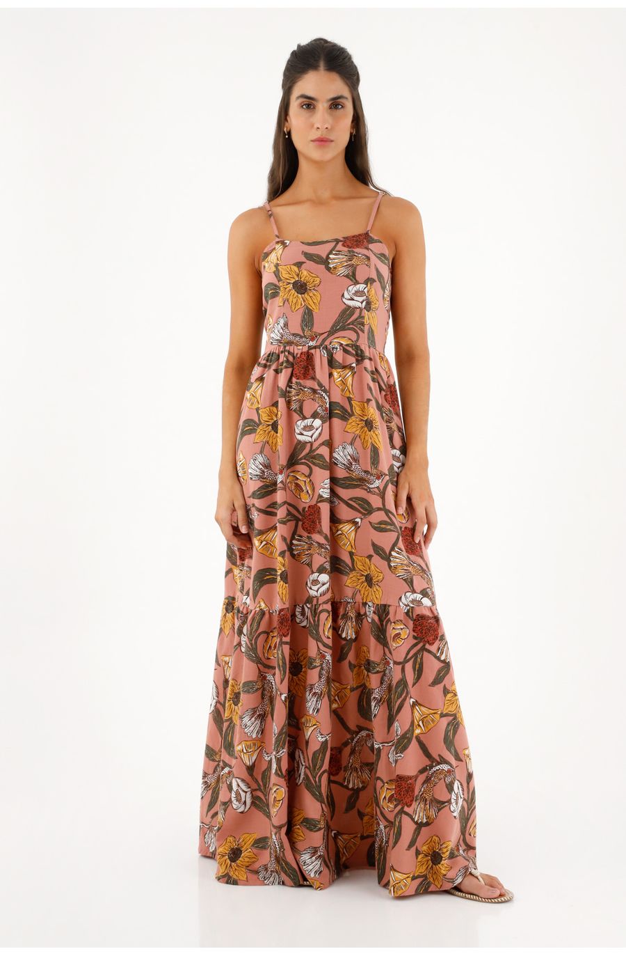Vestido largo estampado para mujer