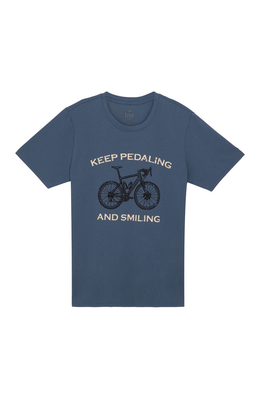 Camiseta manga corta estampada azul para hombre