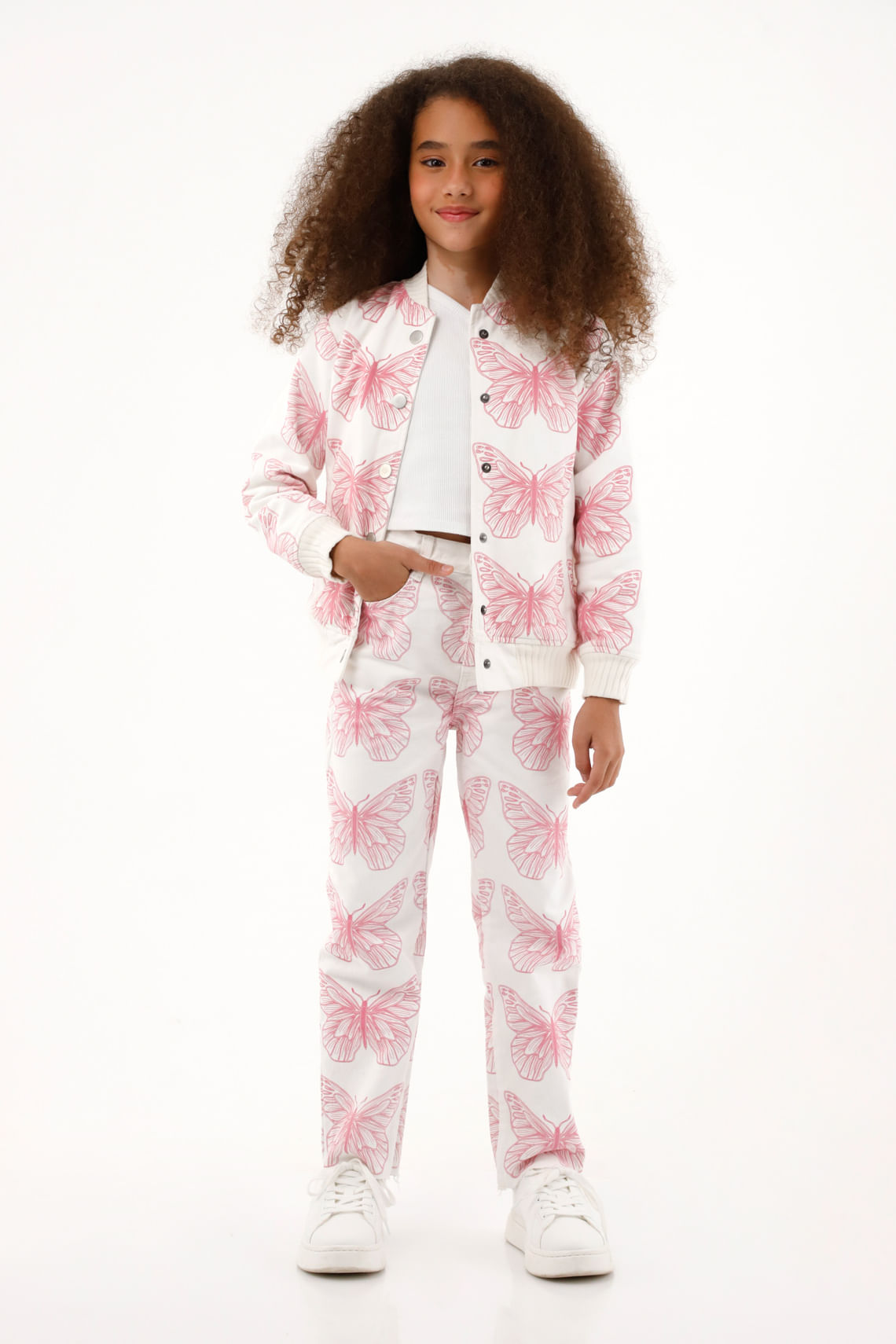 Jean Recto con estampado de mariposas para niña