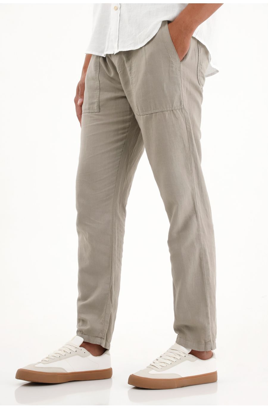 Pantalón jogger gris bota recta para hombre