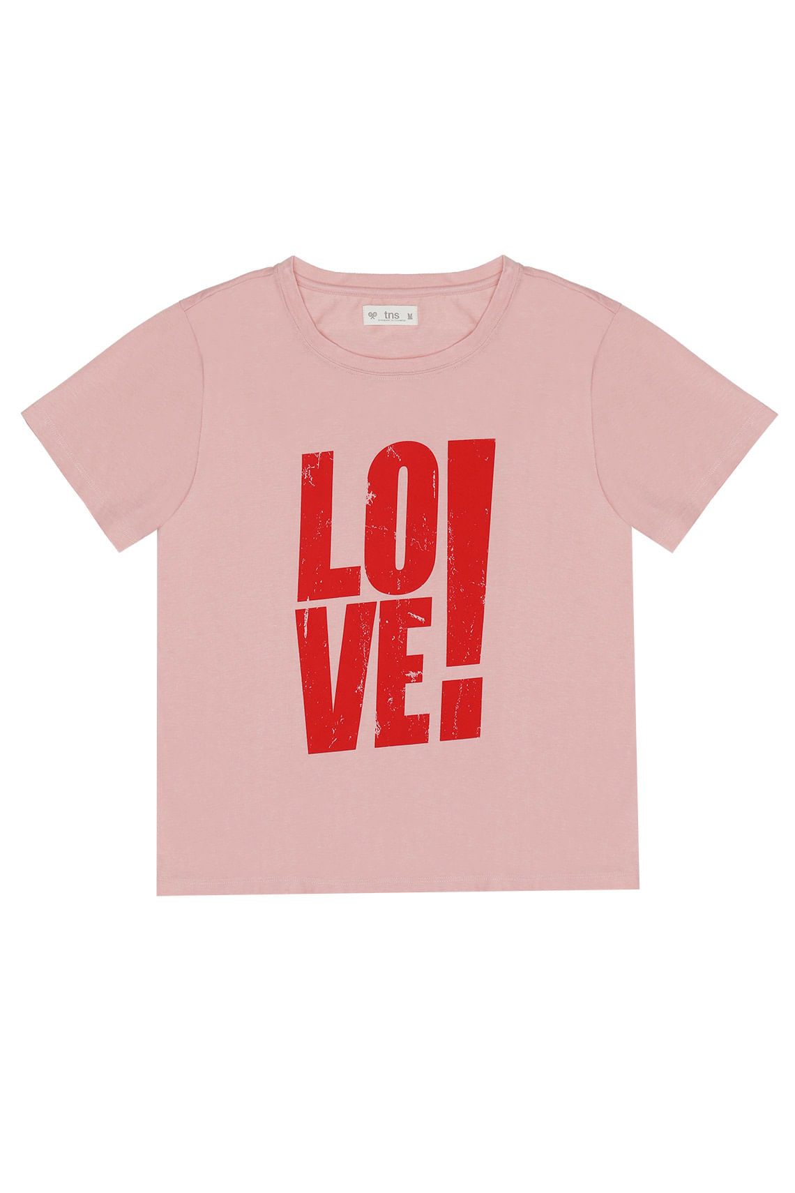 Camiseta cuello redondo rosada para mujer