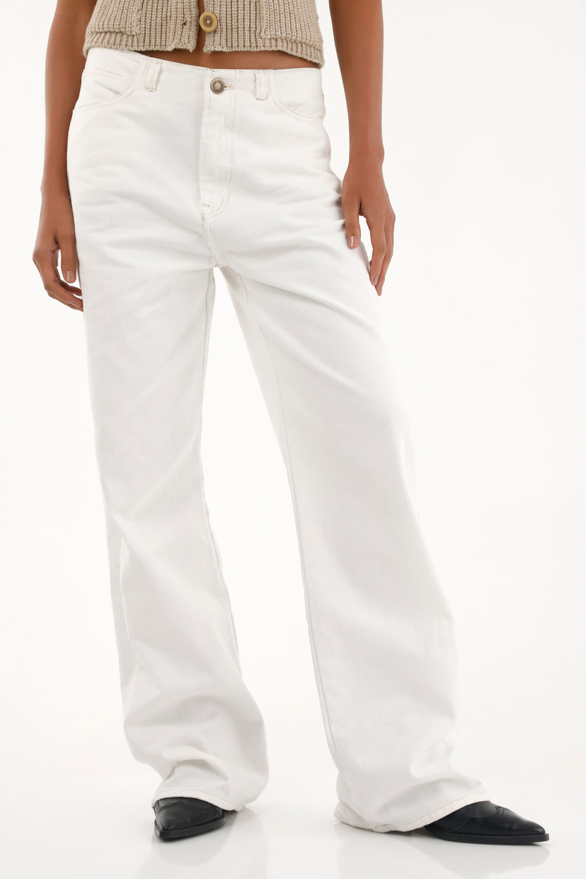 Jean Wide Leg tiro alto sin pretina para mujer
