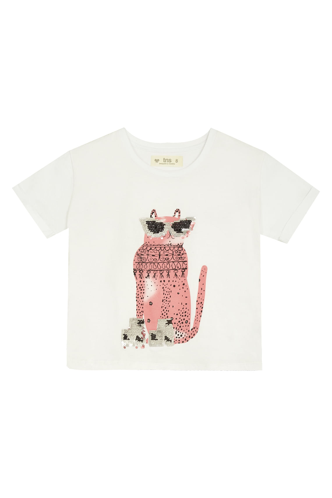 Camiseta blanca manga corta para niña