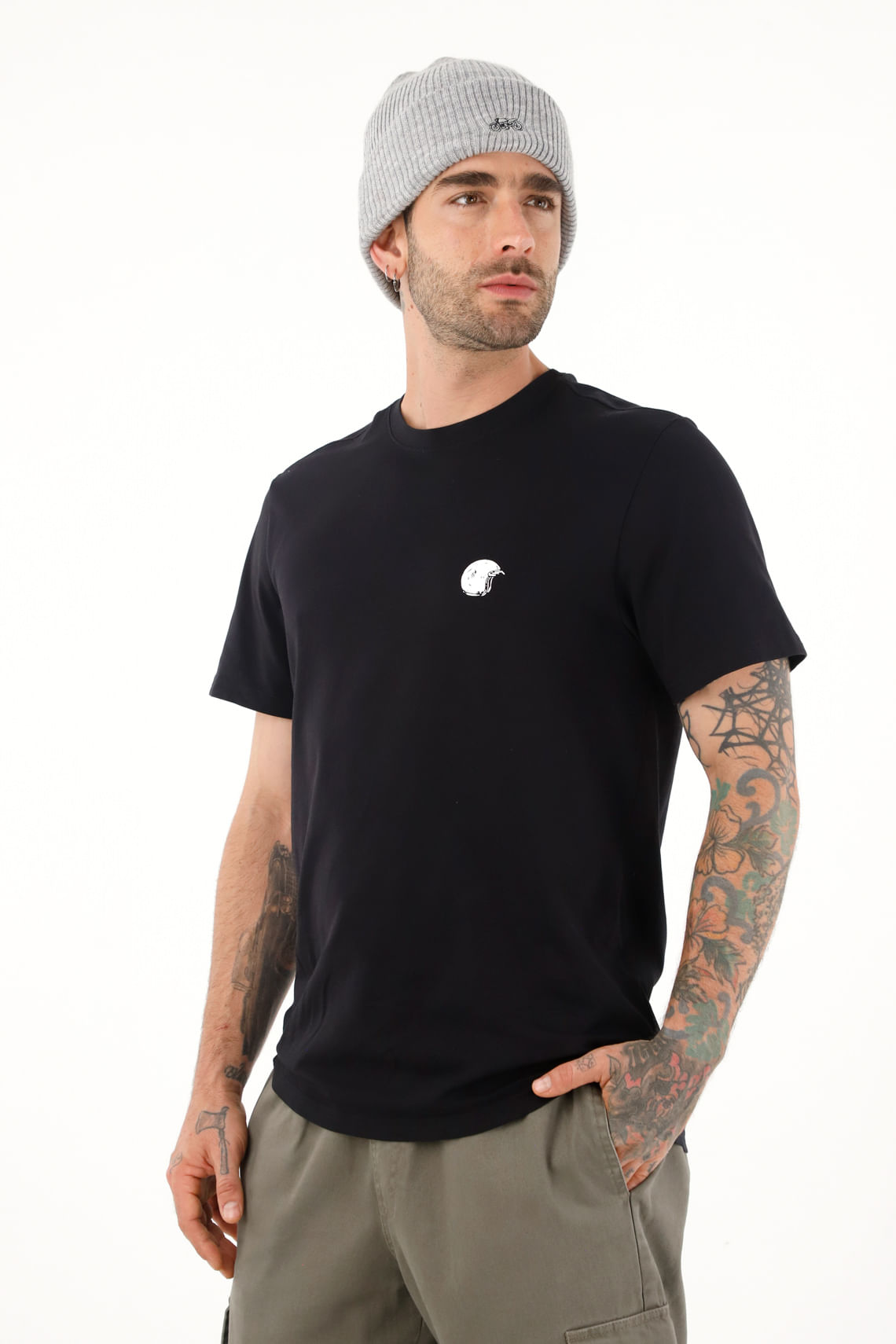 Camiseta manga corta negra para hombre