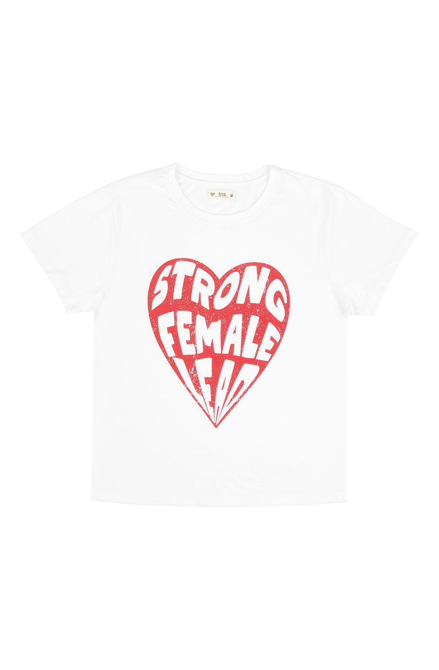 Camiseta blanca con estampado de corazón para mujer