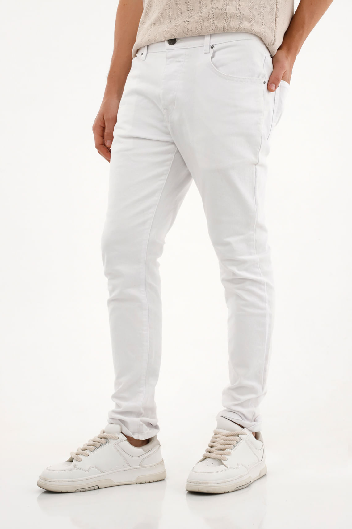 Pantalón Skinny blanco para hombre