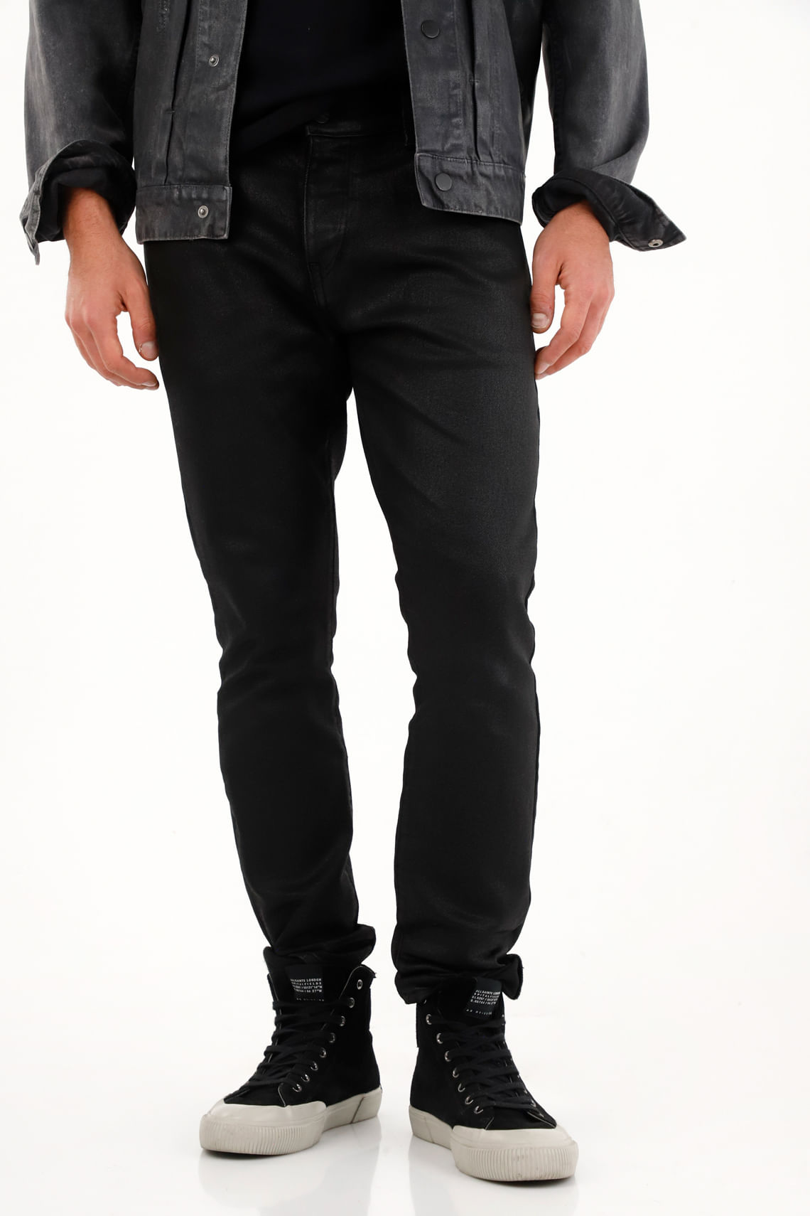 Jean Skinny con efecto resinado negro para hombre