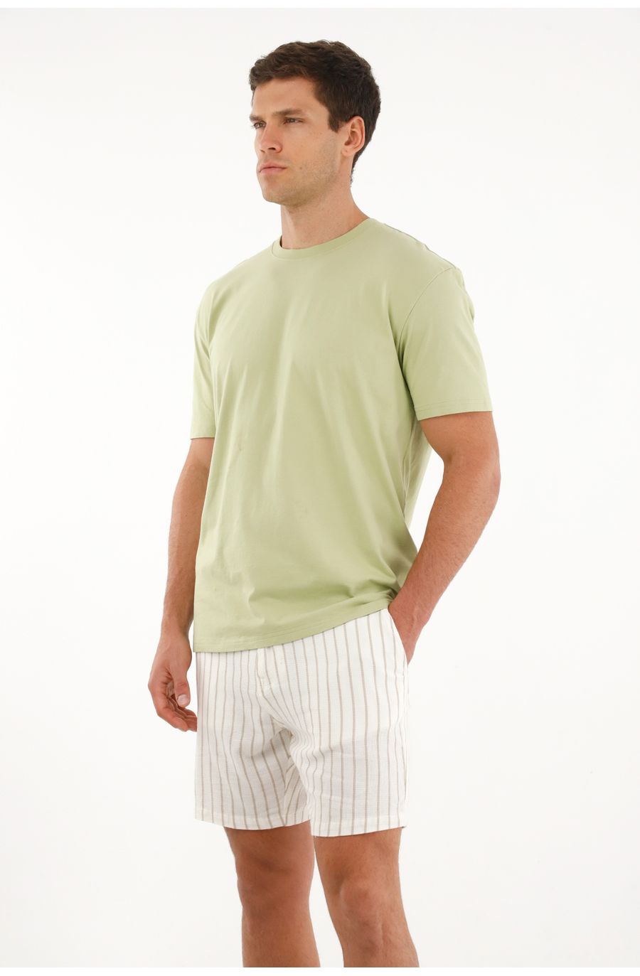 Camiseta oversize verde manga corta para hombre