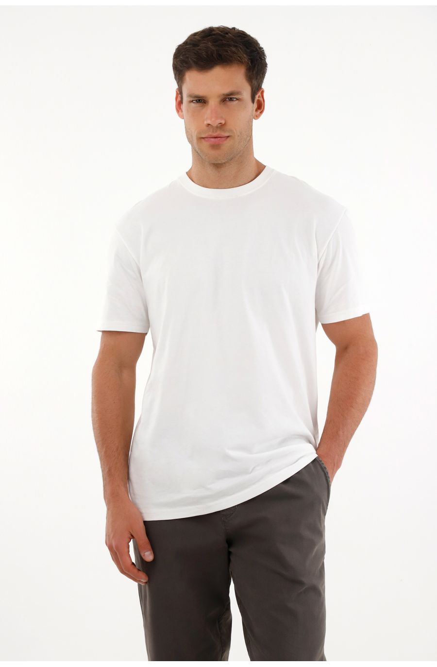 Camiseta oversize manga corta crudo para hombre