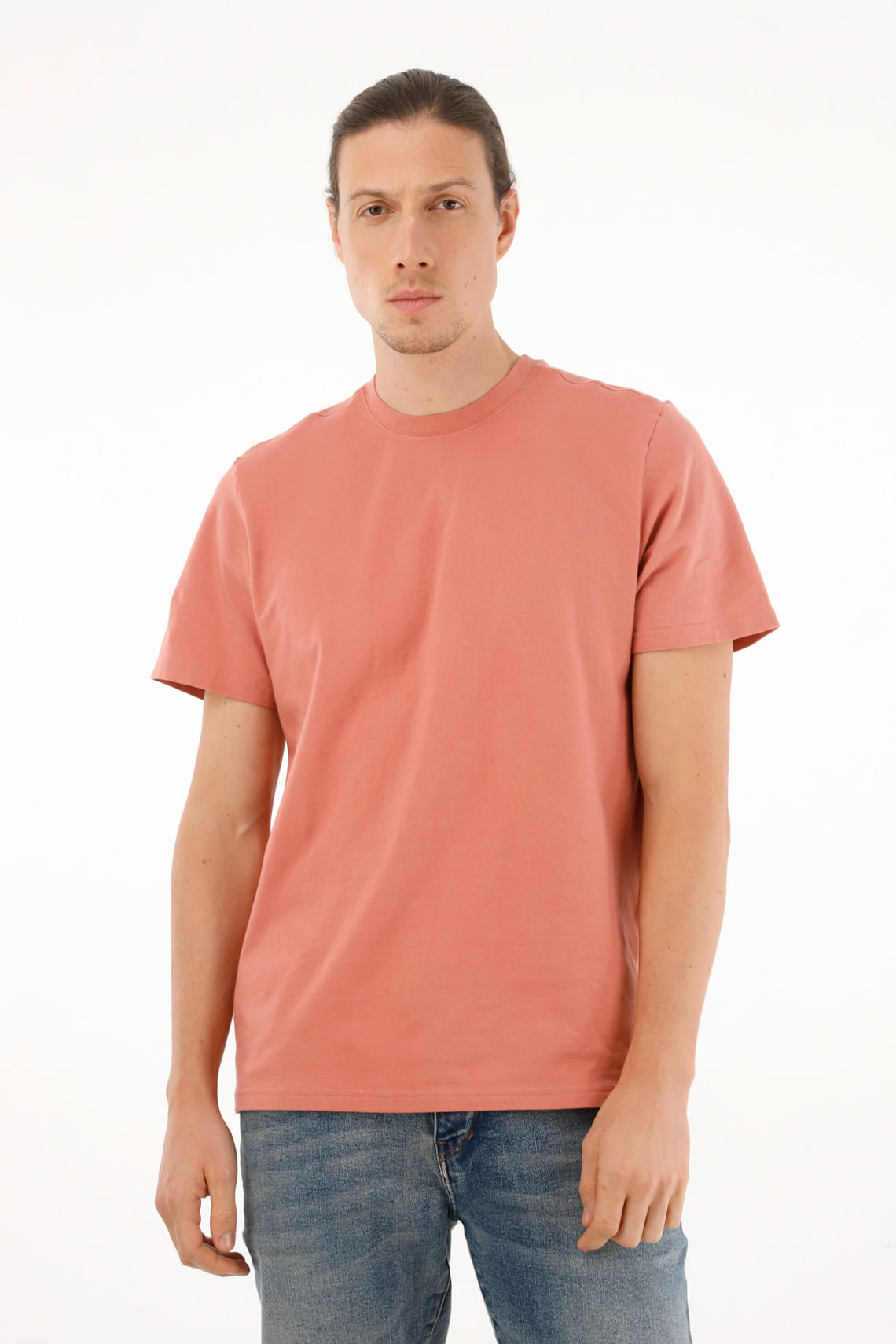 Camiseta Regular fit de tacto suave naranja para hombre