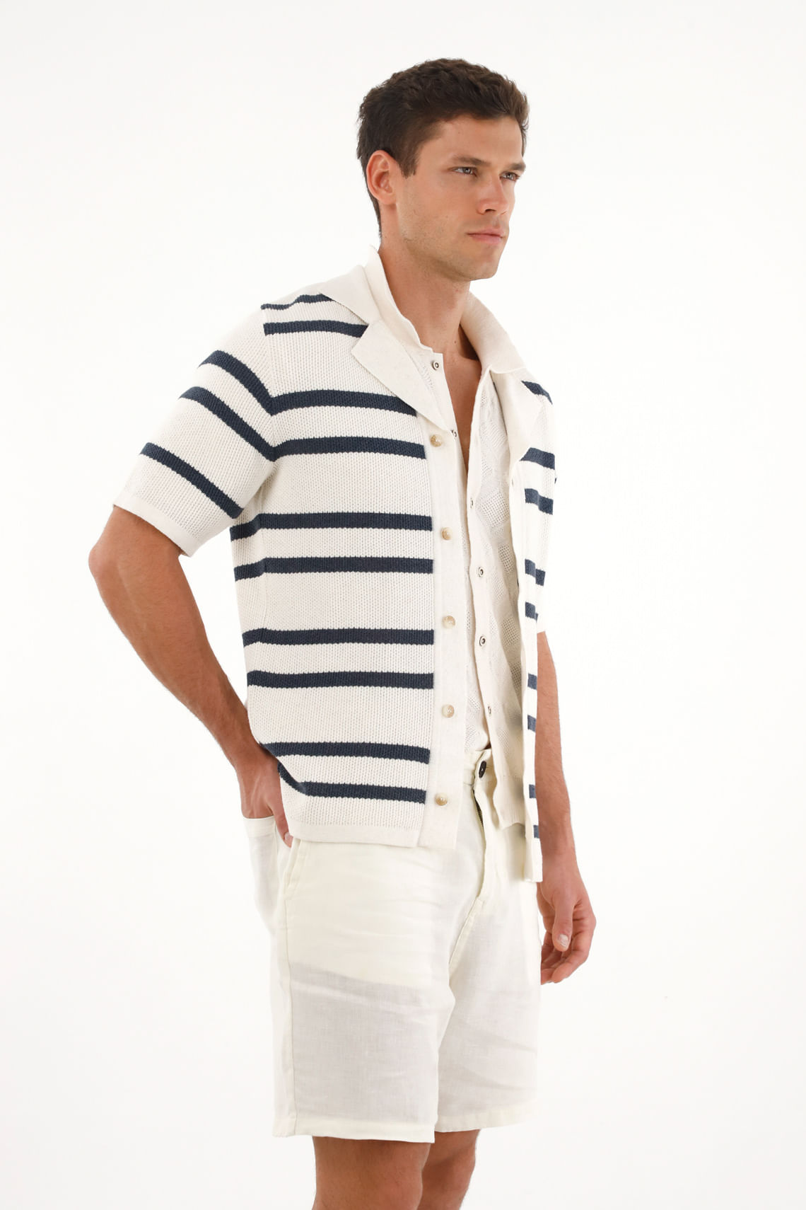 Camiseta tejida crudo para hombre