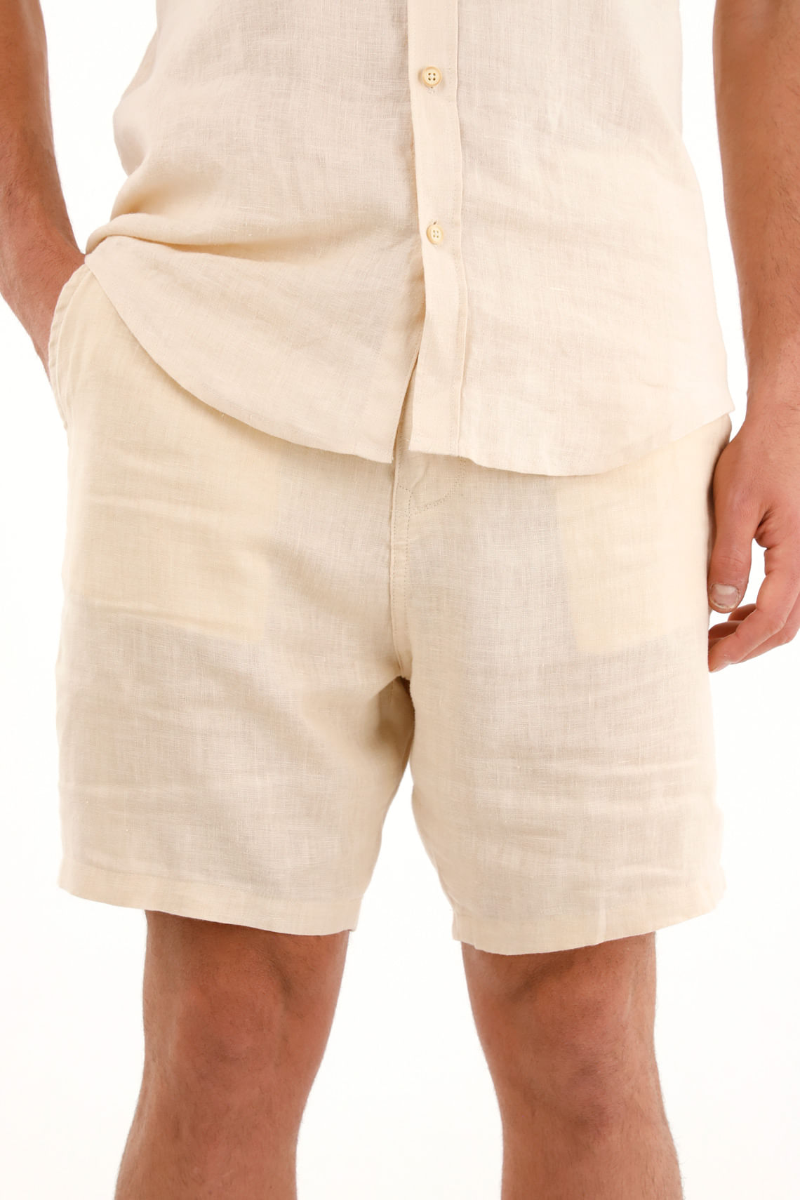 Bermuda Chino en 100% lino crudo para hombre