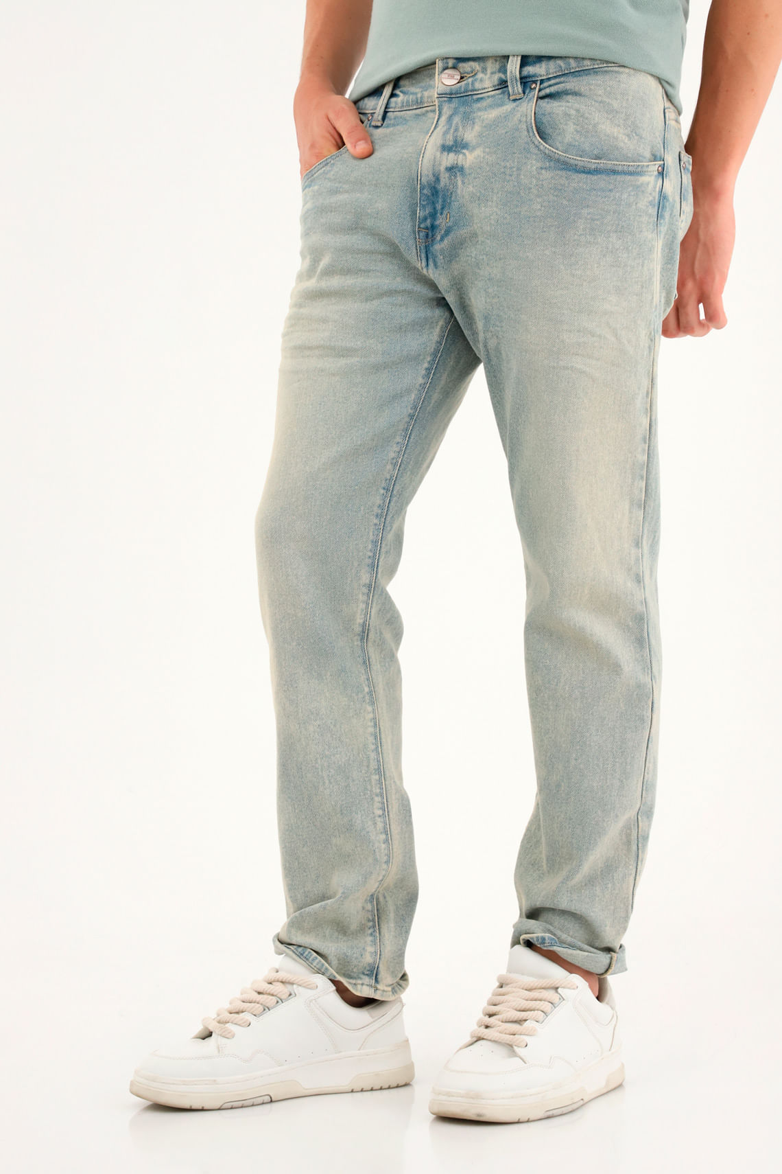 Jean Recto tono azul claro para hombre
