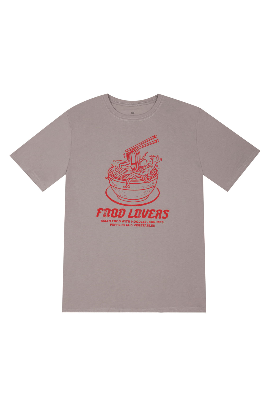 Camiseta gris con estampado frontal para hombre