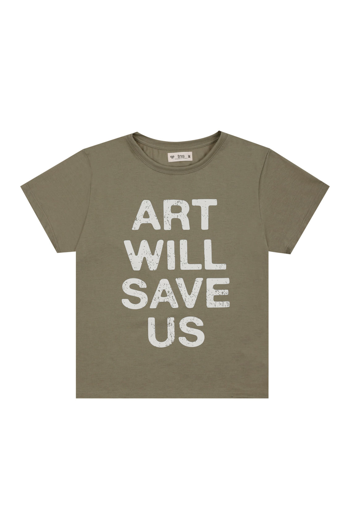 Camiseta verde con estampado de letras para mujer