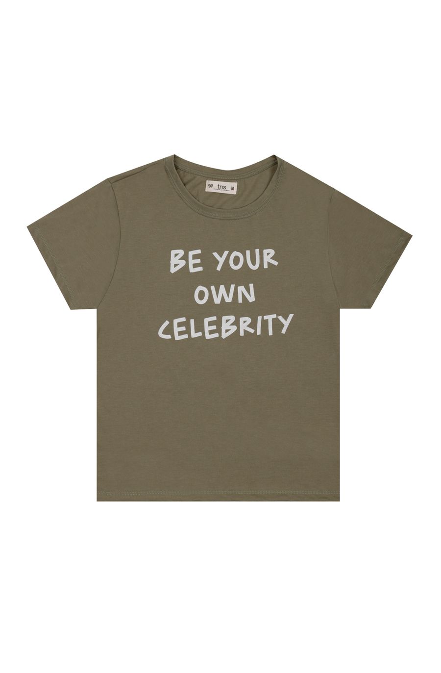 Camiseta verde con estampado de letras para mujer