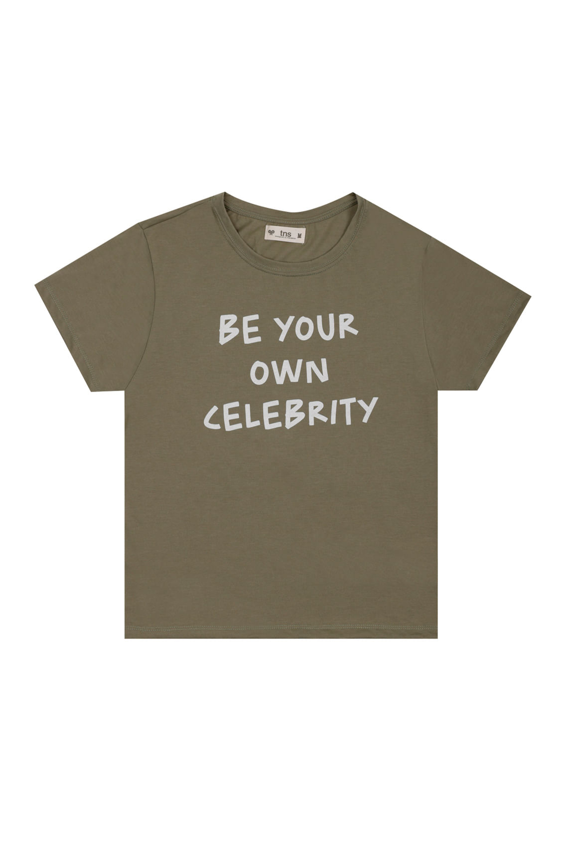 Camiseta verde con estampado de letras para mujer