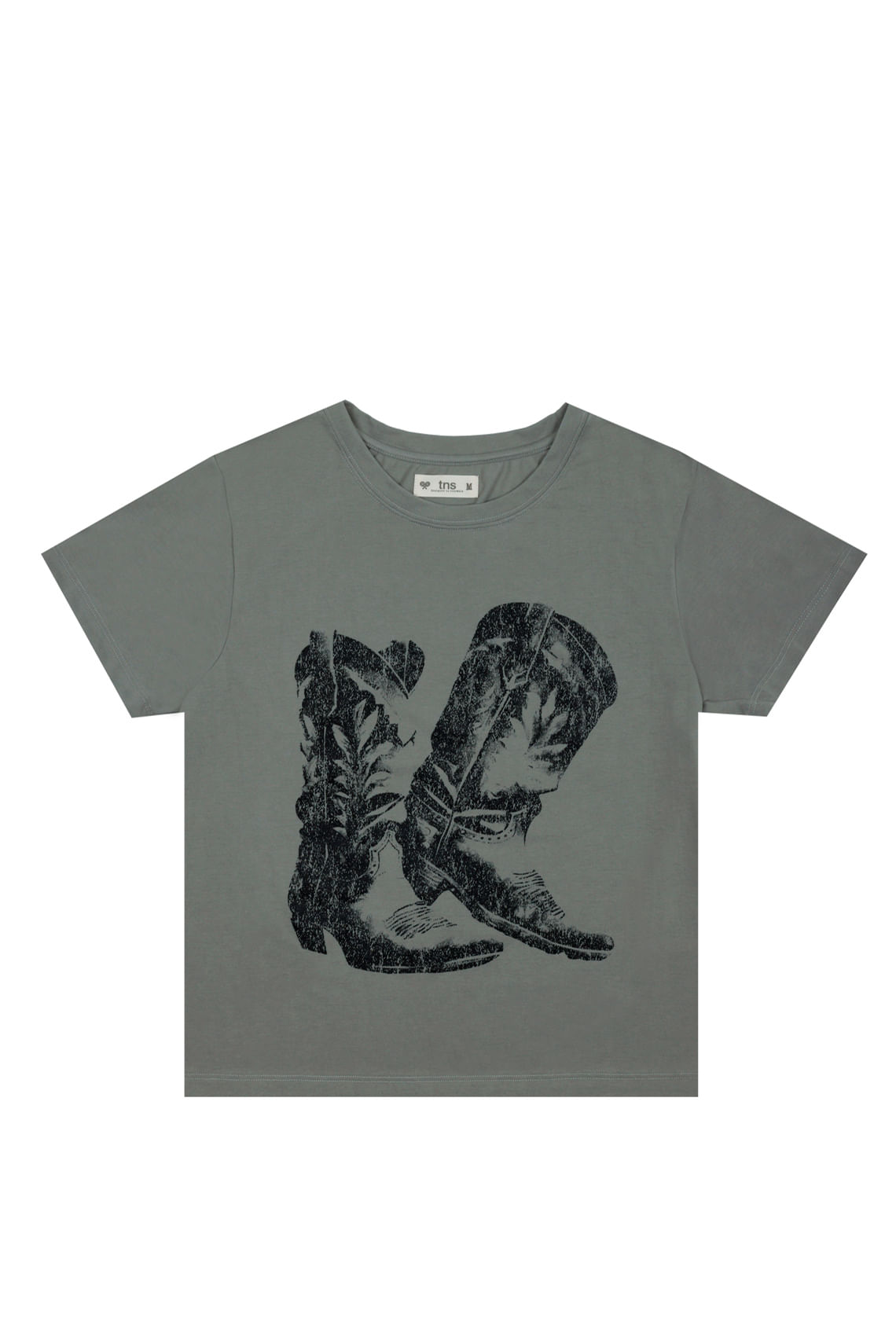 Camiseta gris estampada para mujer