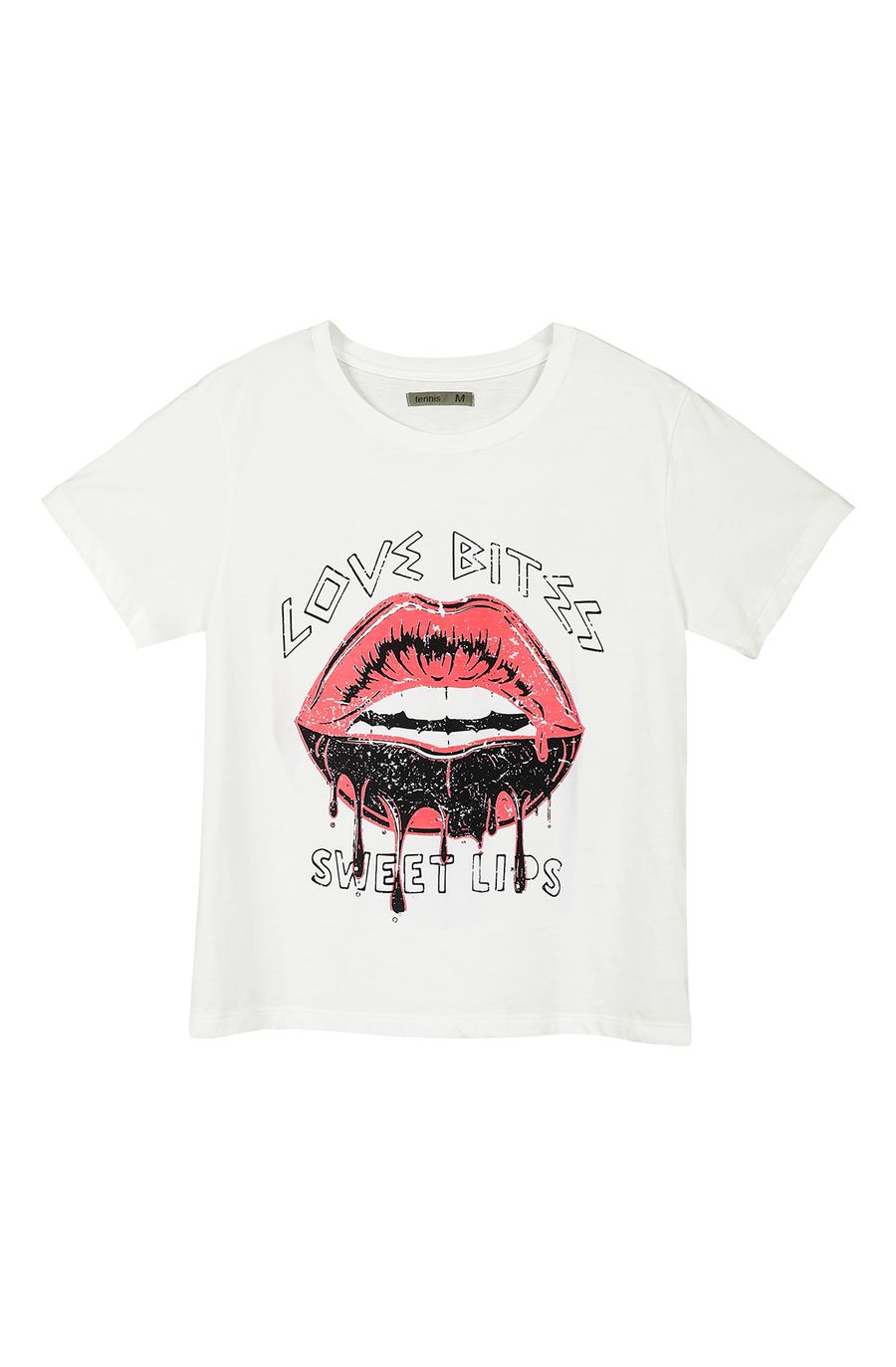 Camiseta crudo estampada en frente para mujer