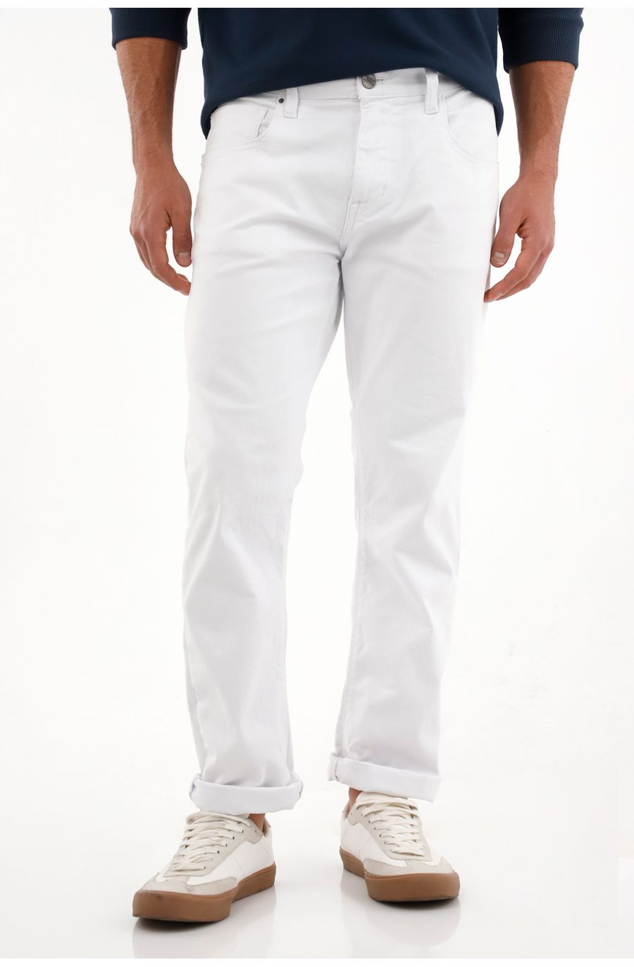 Jean Recto cinco bolsillos blanco para hombre