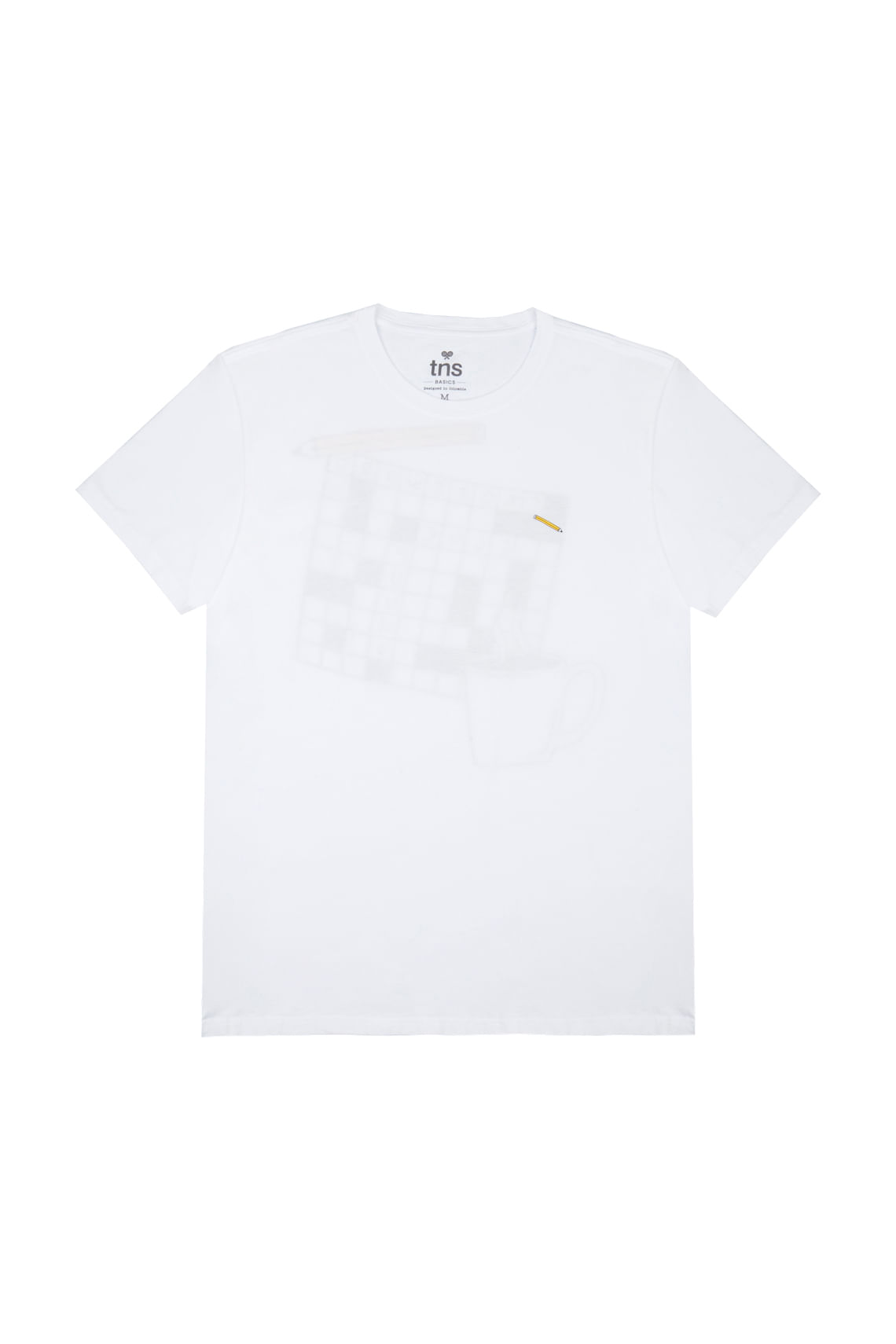 Camiseta con estampado en frente y espalda blanca para hombre