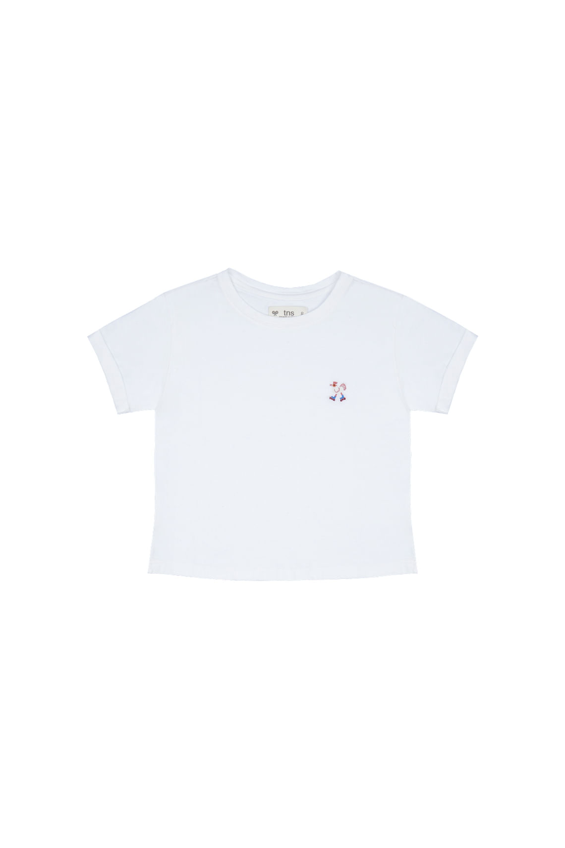 Camiseta blanca con bordado decorativo para niña