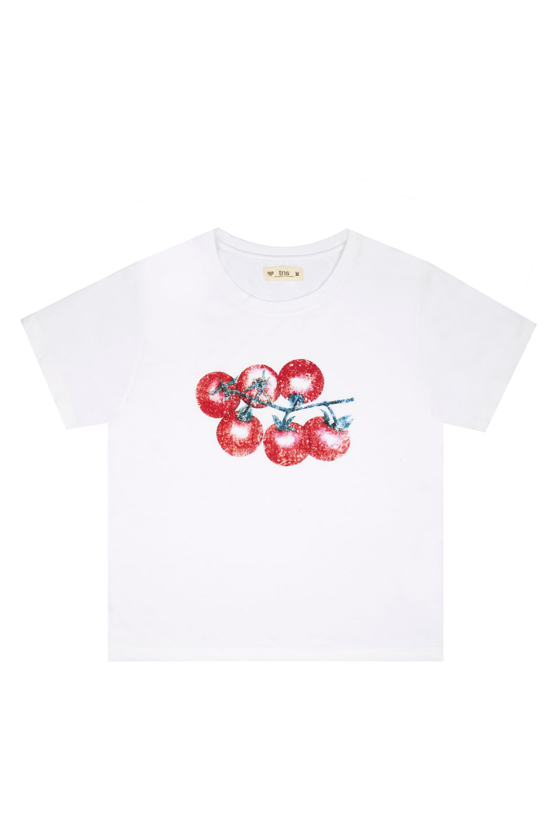 Camiseta blanca cuello redondo para mujer