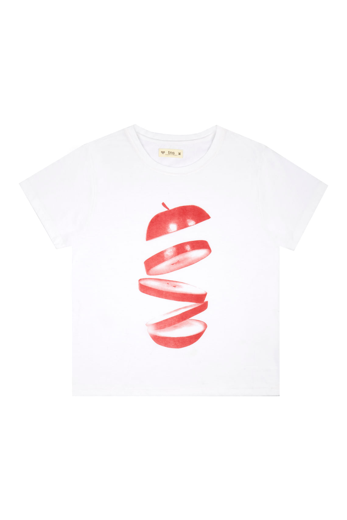 Camiseta blanca con estampado frontal para mujer