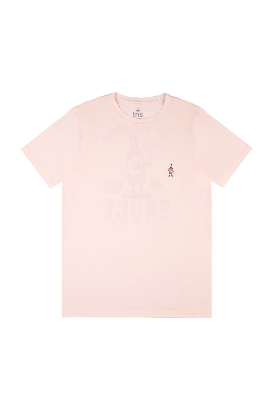 Camiseta rosada con estampado en espalda para hombre