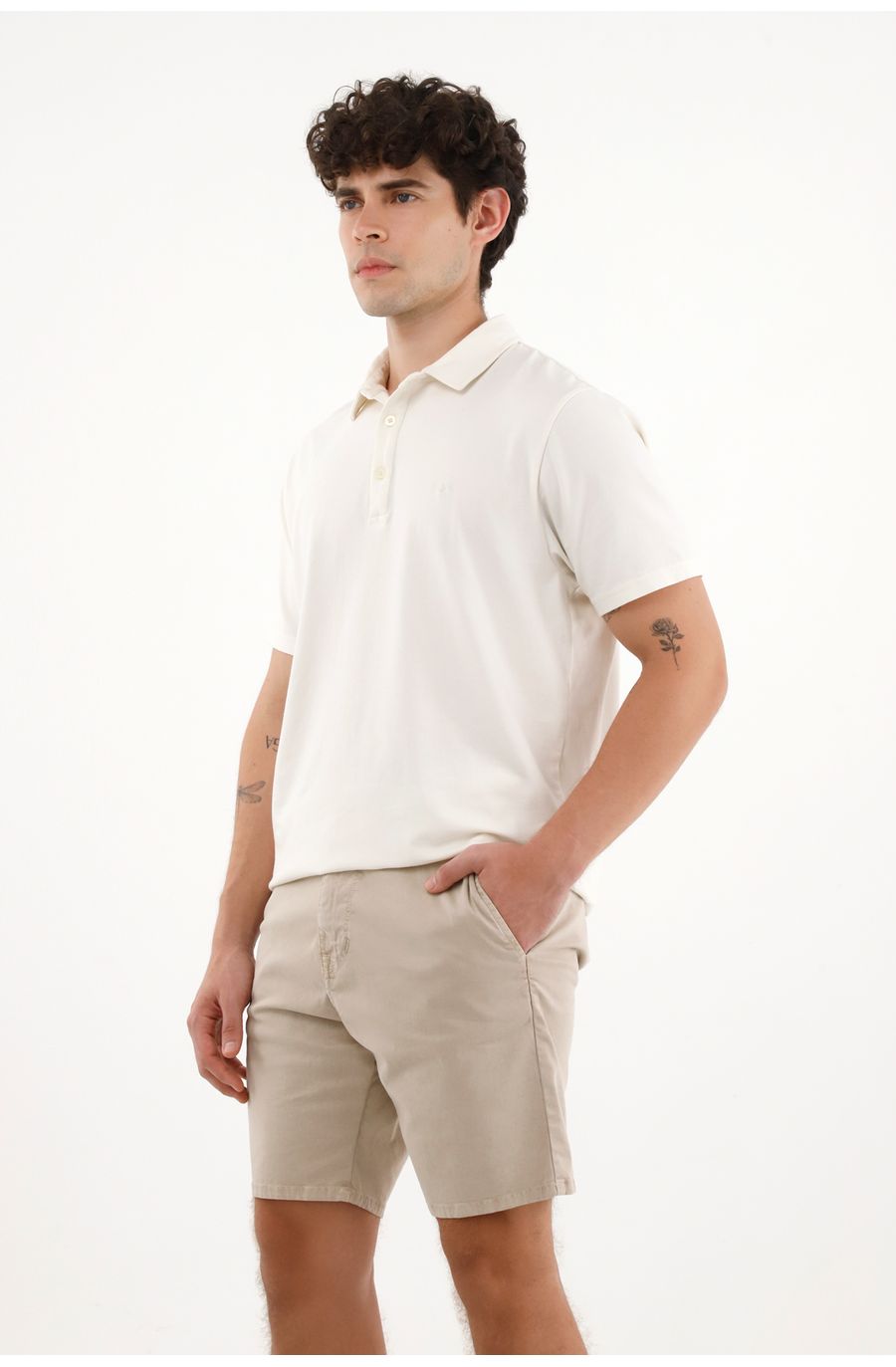 Polo crudo con raqueta bordada para hombre